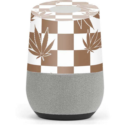Marijuana Brown Checkered Google Home Skin